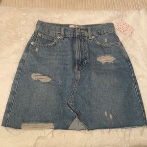 NWT Free People Denim Skirt In Midstone